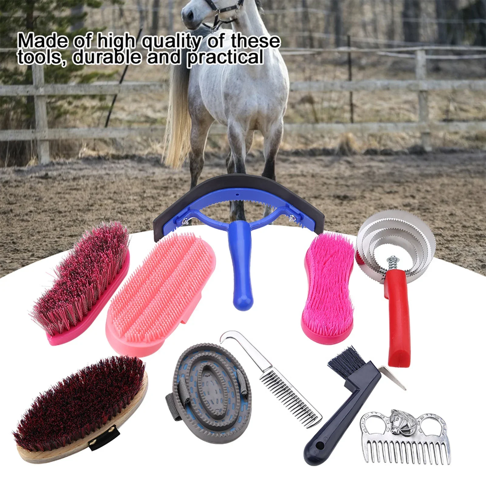 Grooming Kit Horse - 10Pcs Horse Grooming Care Kit Equestrain